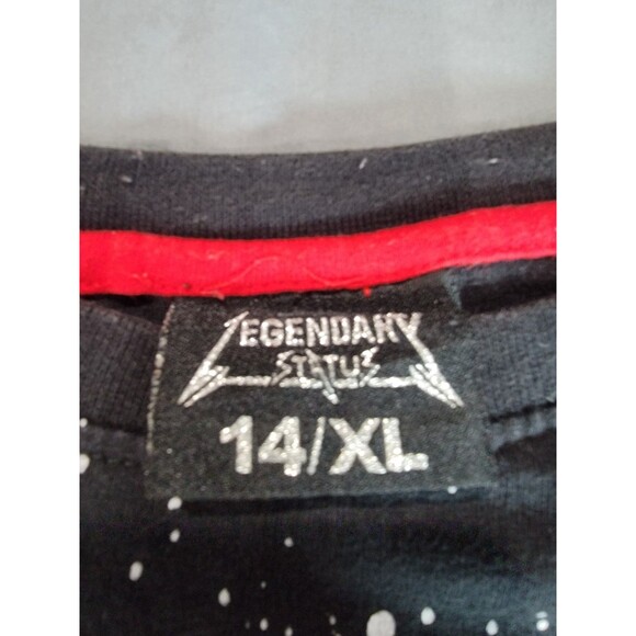 NBA Chicago Bulls Long Sleeve Shirt Youth XL (14) Black Red Splatter NBA Graphic - Picture 8 of 8